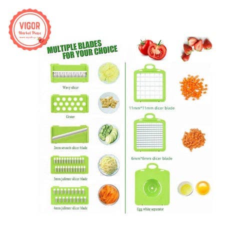 VIGOR - Wholesale Kitchen Tool/Gadget - Professional Vegetable Slicer for Kitchen 12 in 13
