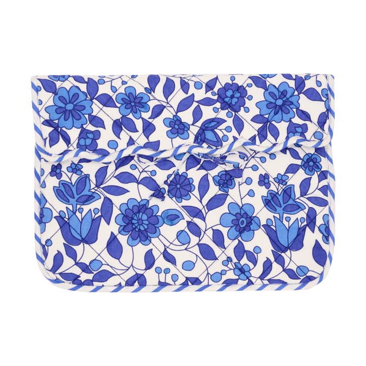 Quilted Floral Laptop Case | Marine for wholesale by Bridie & Bert