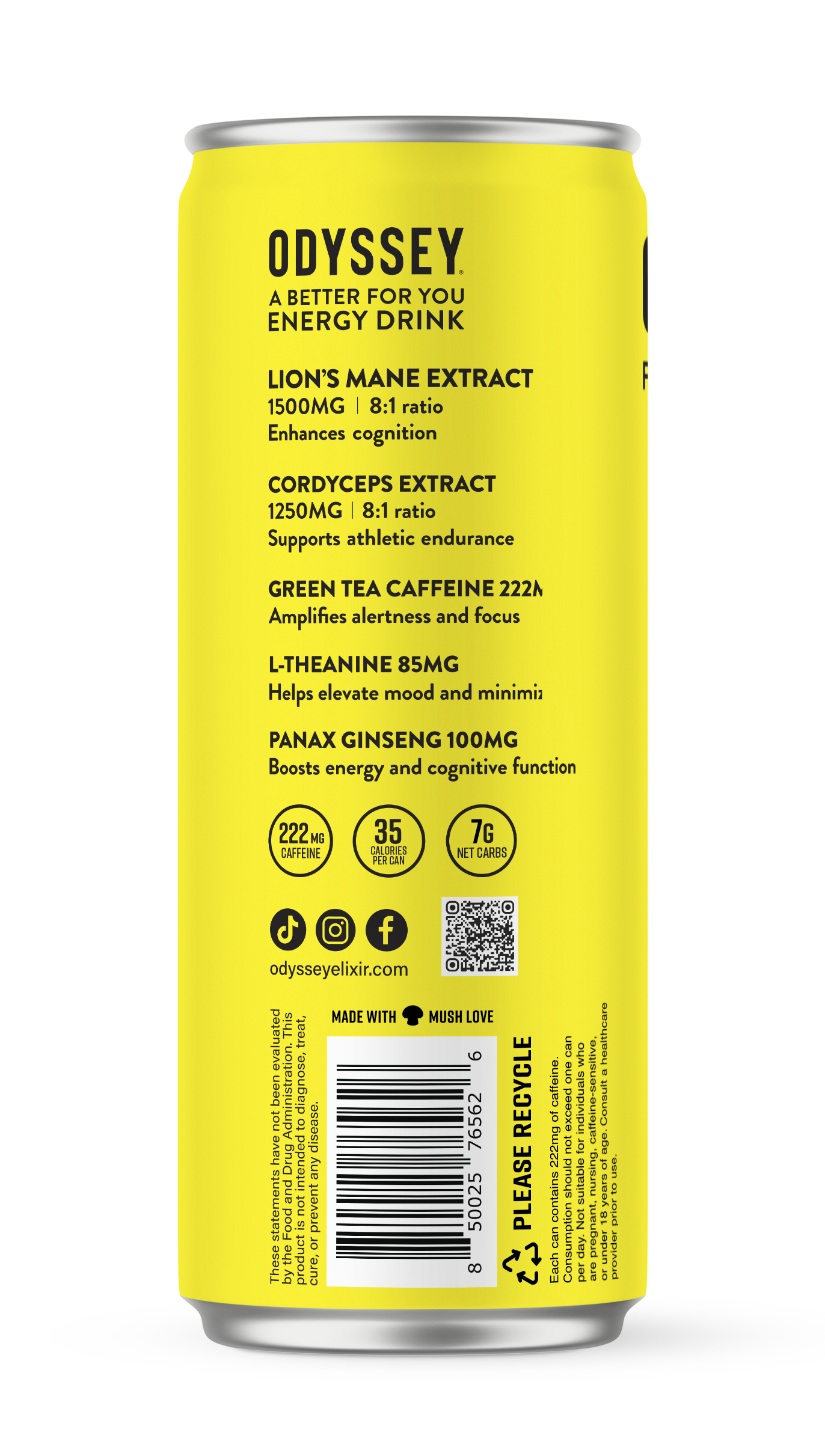 Odyssey Elixir - Wholesale Sports/Energy Drink - Pineapple Mango - Odyssey Functional Energy (222mg)3