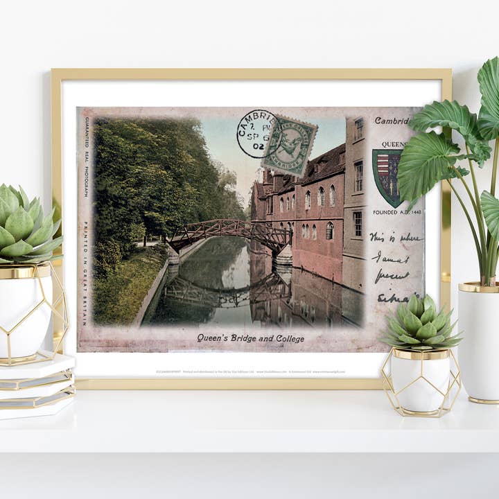 Queens Bridge And College Cambridge - Premium Art Print for wholesale by Star Editions