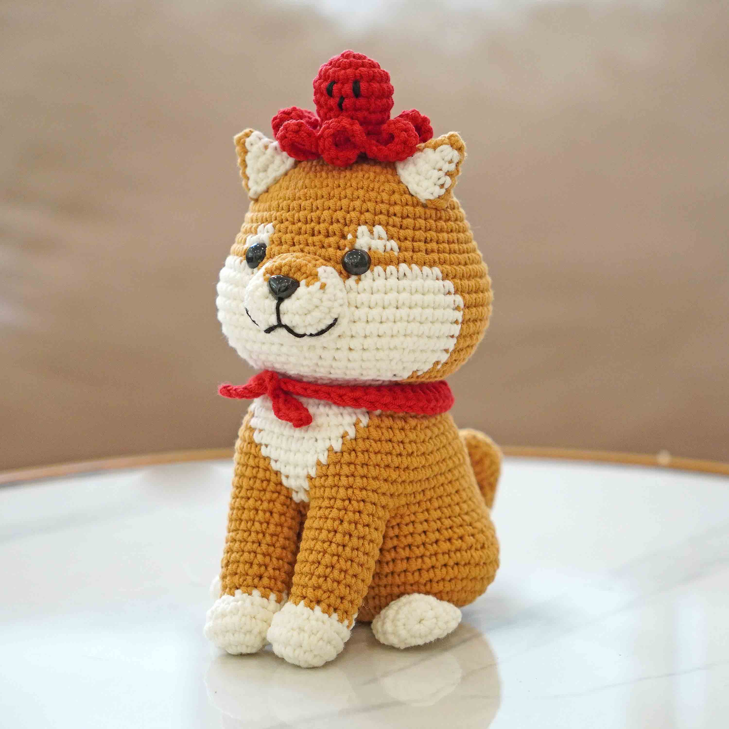 TOMOPOD LLC – wholesale Car Decorative Charm - Unisex – Chibi the Shiba Inu and The Octopus Amigurumi Crochet6