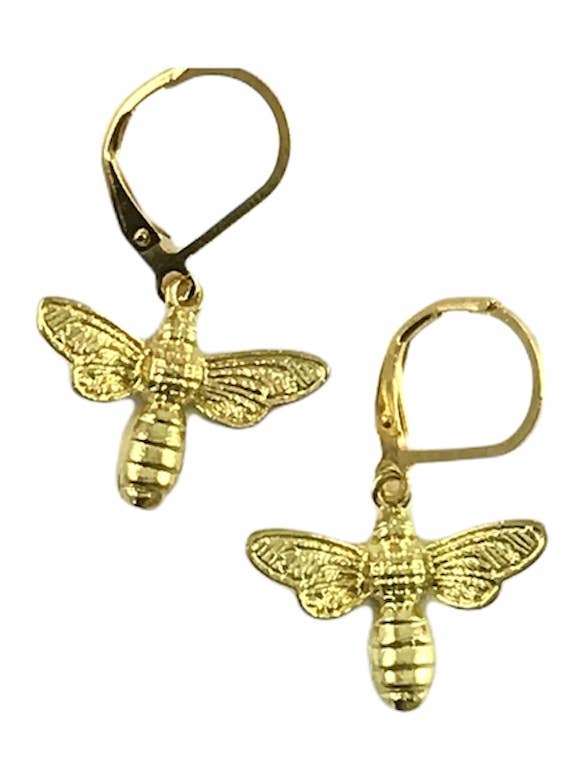 Brass Bee Earrings for wholesale by Dreamspirit