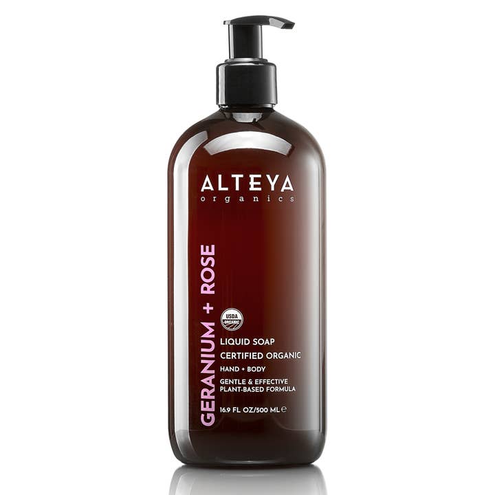 Organic Liquid Soap Geranium Rose 500 ml for wholesale by Alteya Organics