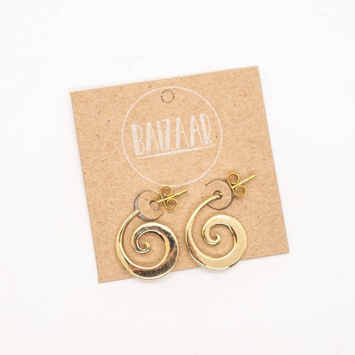 Baizaar - Wholesale Dangle Earrings - Brass Coil Earring