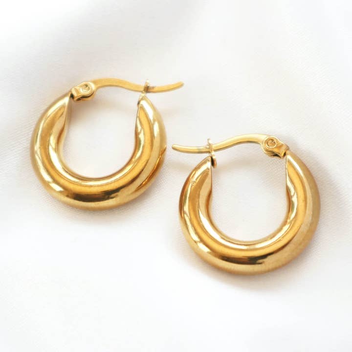 Chunky Gold Hoop Earrings for wholesale by Rani & Co.