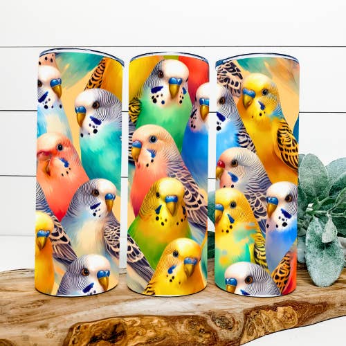 FaithHopeFashionsLLC - Wholesale Insulated Mug/Tumbler - Budgie Birds Tumbler