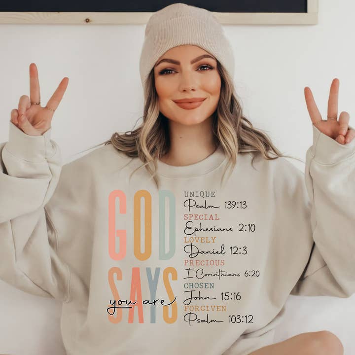 TEELUX - Wholesale Sublimation Transfer - (Shirt not included) God Says You Are - Clear Film Transfer
