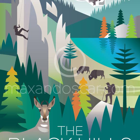 BLACK HILLS, SOUTH DAKOTA PRINT for wholesale by Max & Oscar