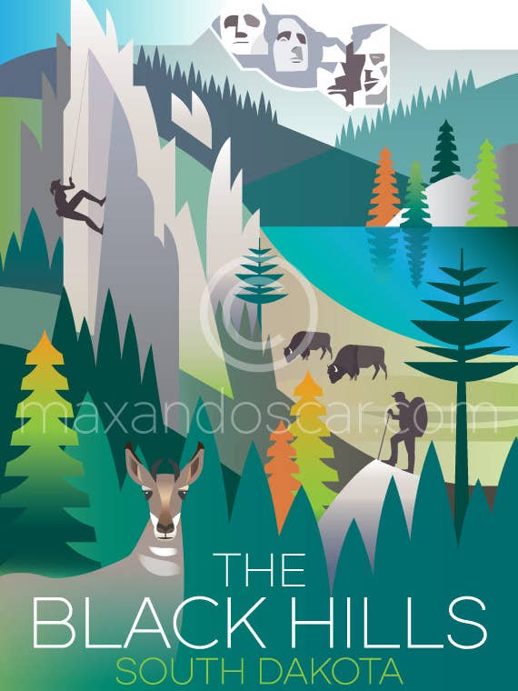 SVARTA KULLAR, SOUTH DAKOTA TRYCK för wholesale av Max & Oscar