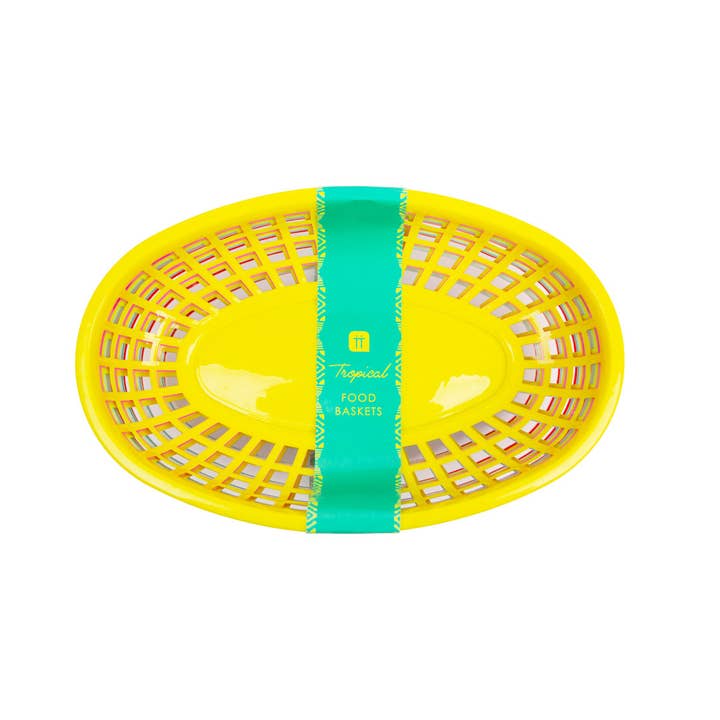 Talking Tables EU - Venta al por mayor Cestas - Cestas de comida de plástico coloridas | Paquete de 6 | Fiesta de verano |8