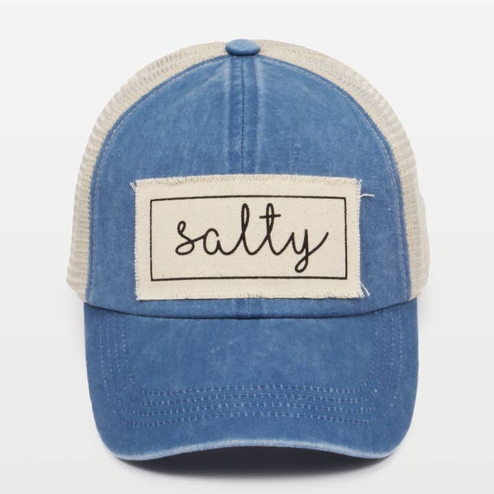 David And Young - Wholesale Baseball Cap - Women's - Salty Canvas Patch Mesh Back Baseball Cap