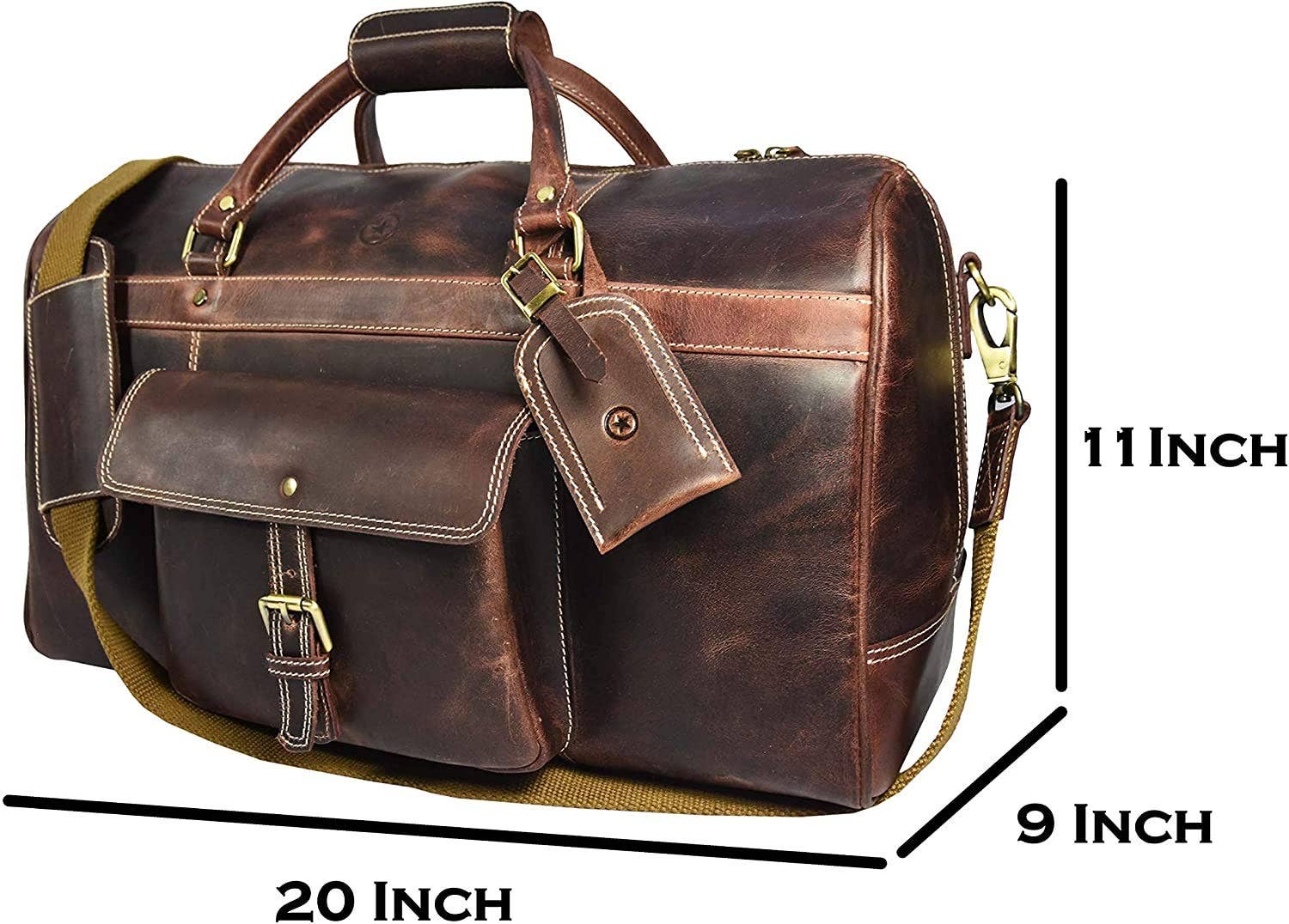 Tuzech Leather – wholesale Duffelväskor – Unisex – Tuzech stor läderväska 20-tums duffel för resor, träningsväska och handbagage – unisex7