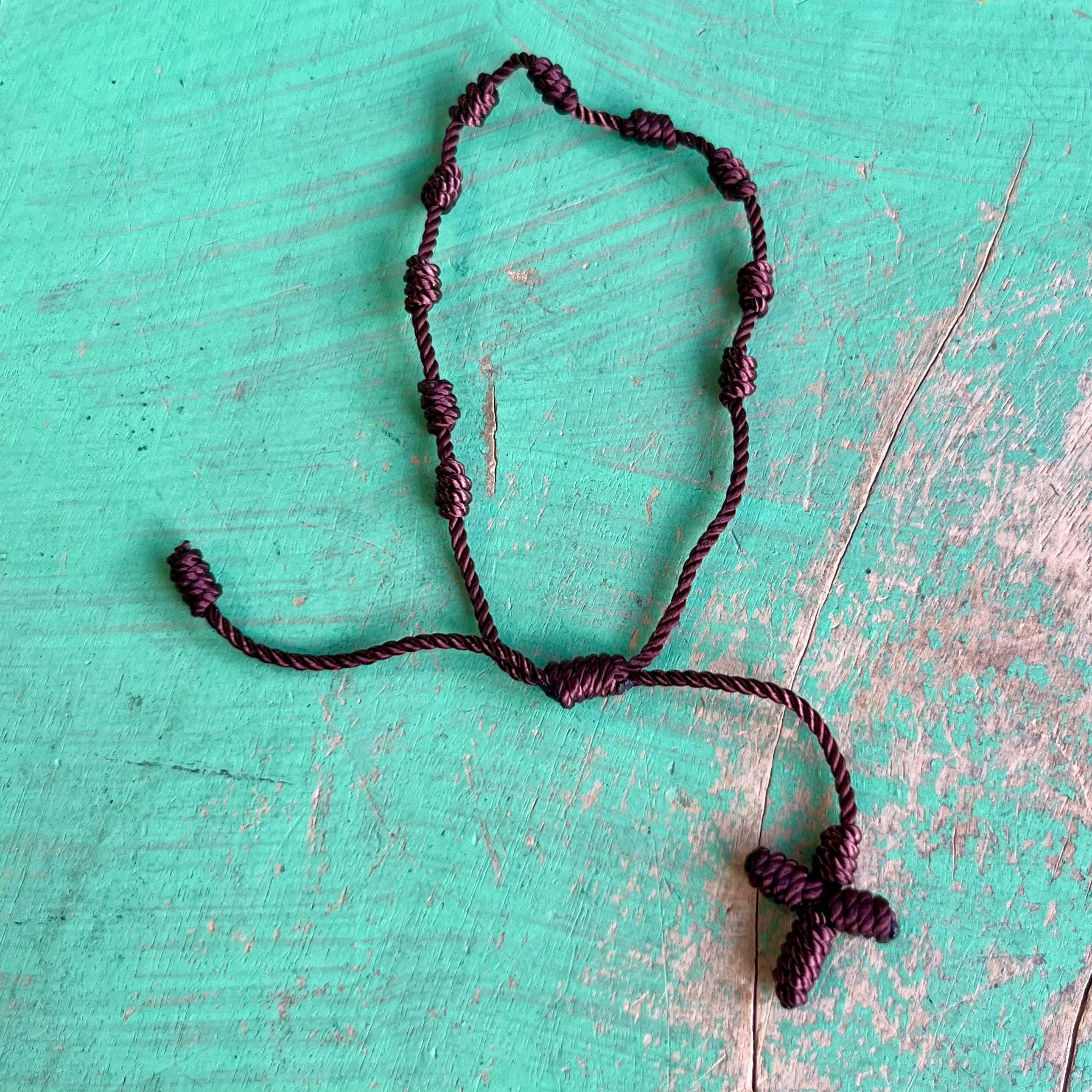 Love and Honor Jesus LLC - Wholesale Woven/Braided Bracelet - Knotted Cord Rosary Decade Adjustable Bracelet18