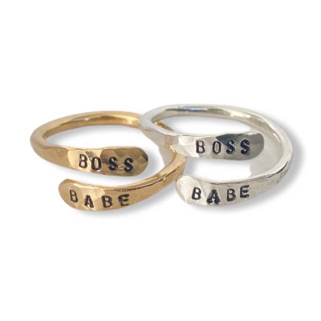 Boss Babe Wrap Ring for wholesale by Lux + Luca Jewelry Co.
