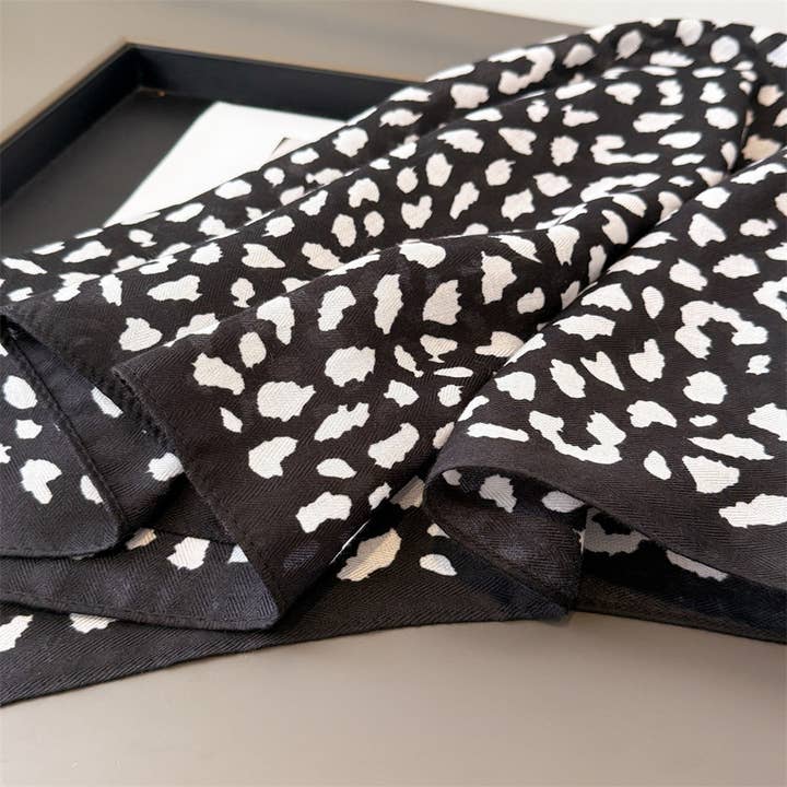 ACCITY - Wholesale Head Scarf - Women's - Vintage Leopard Herringbone Linen Headscarf_CWASC0342610