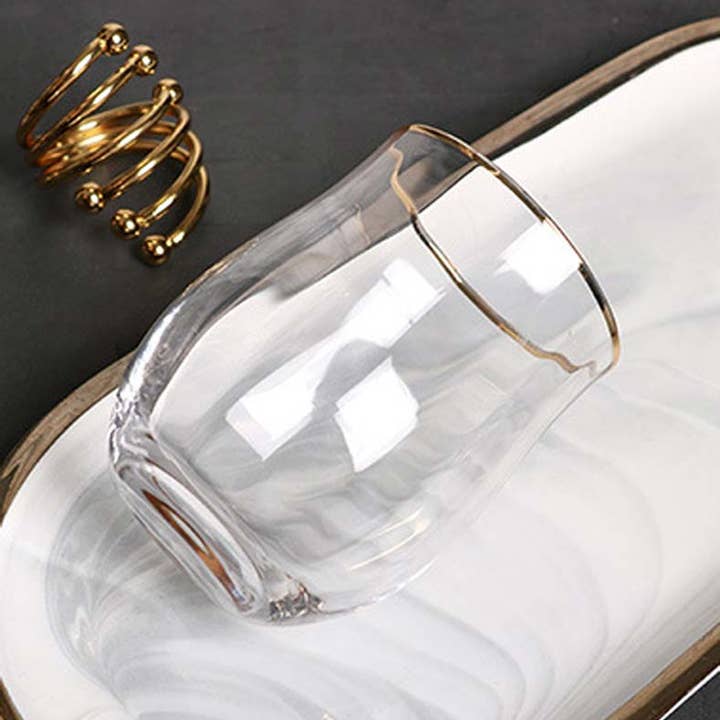 TUTU Home - Wholesale Champagne flute - “Petal” Champagne Flute Crystal Glass with Gold Rim5