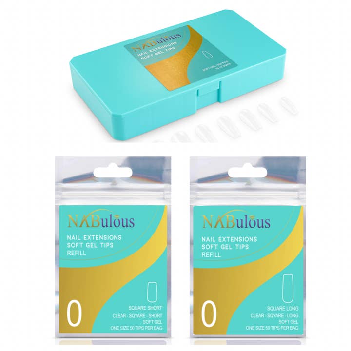 NABulous - Wholesale Nail Art/Decal - 💅SQUARE Refill Tips | Natural | NABulous