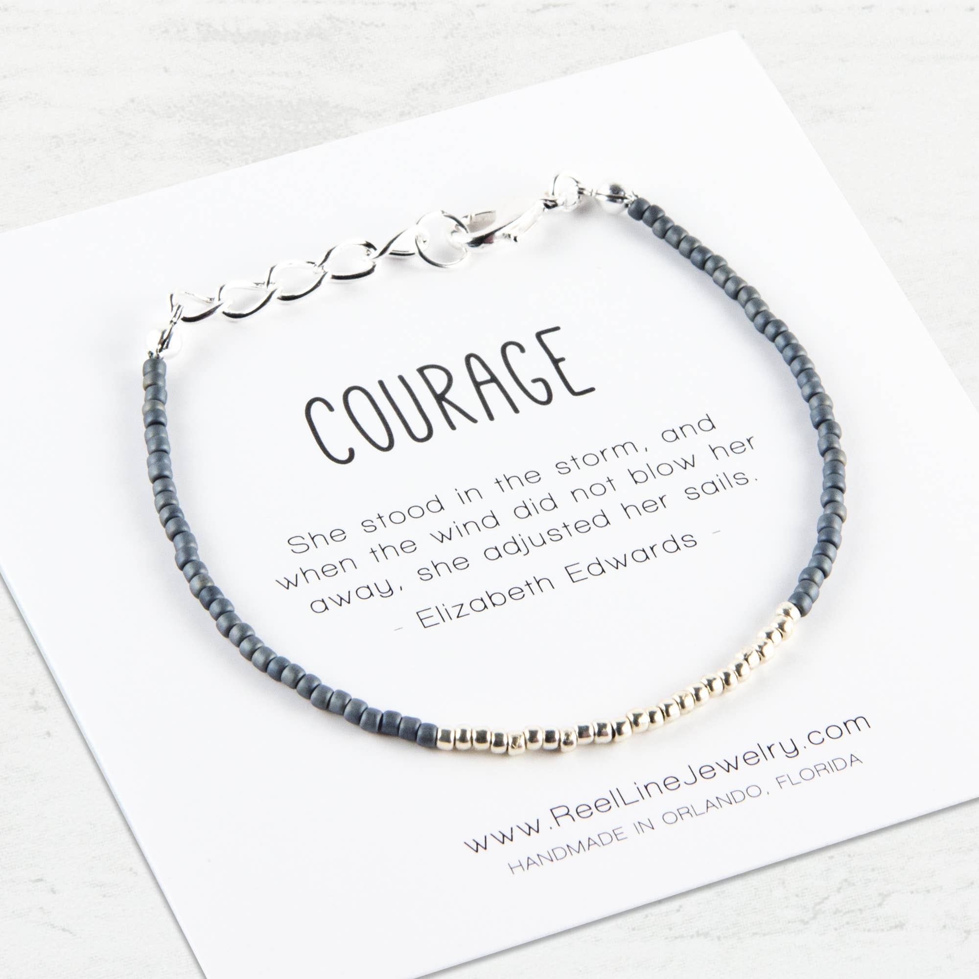 Reel Line Jewelry - Vente Bracelet de perles - Bracelets minimalistes - Courage