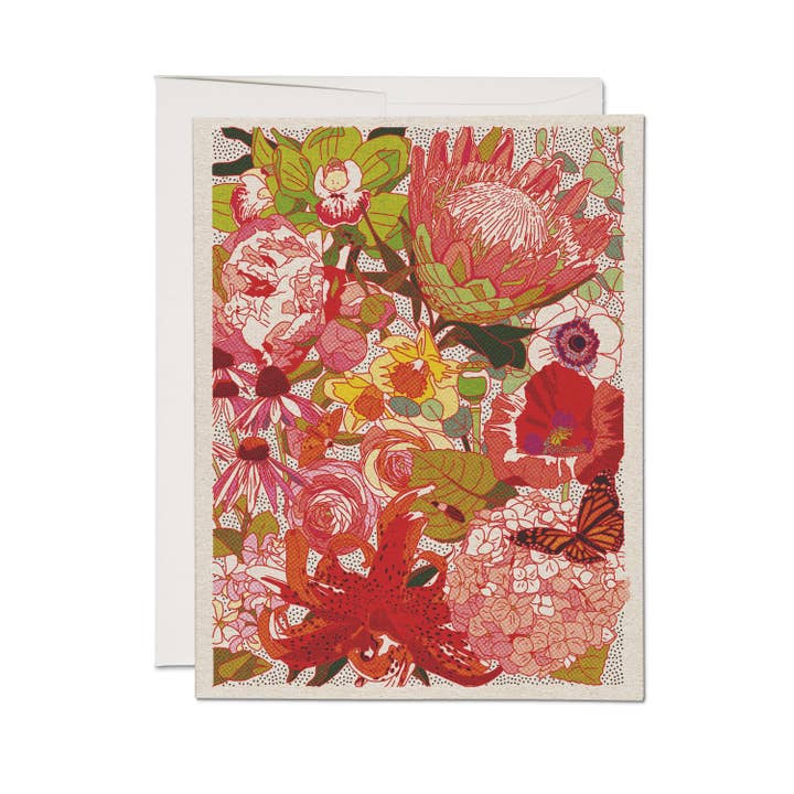 Red Cap Cards - Wholesale Everyday Greeting Card - Wild Florals greeting card