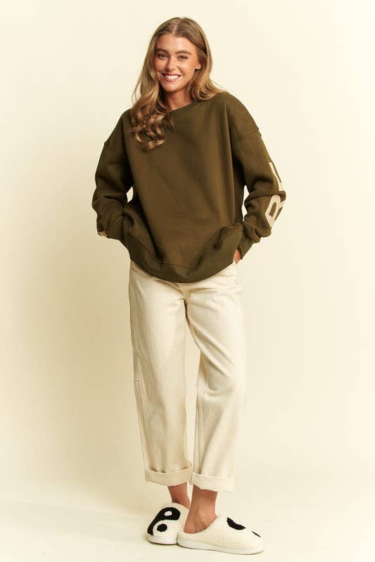 JADE BY JANE - Wholesale Graphic Sweatshirt - Women's - Be Yourself Love Yourself Printed Oversized Sweatshirt17