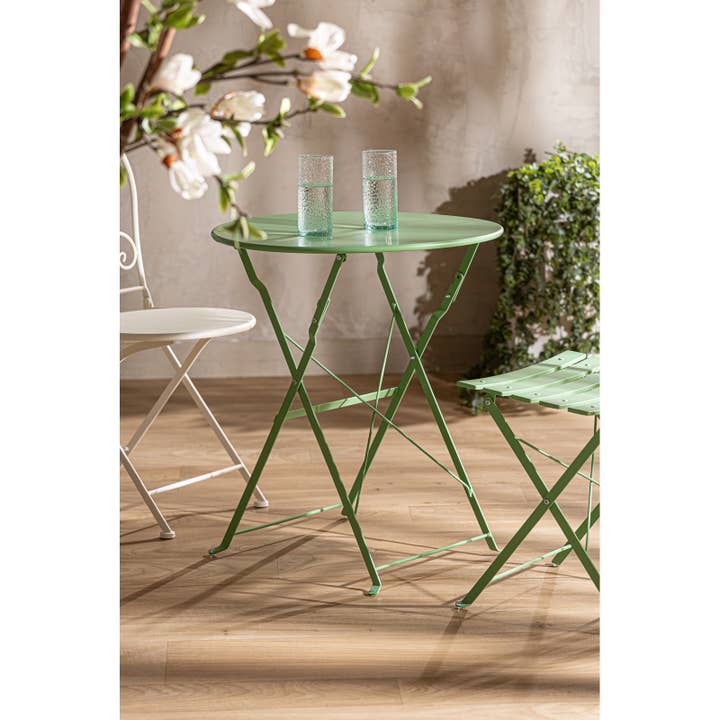 B&B - Wholesale Side Table - Sasha Green Iron Folding Table 60X60X70cm5