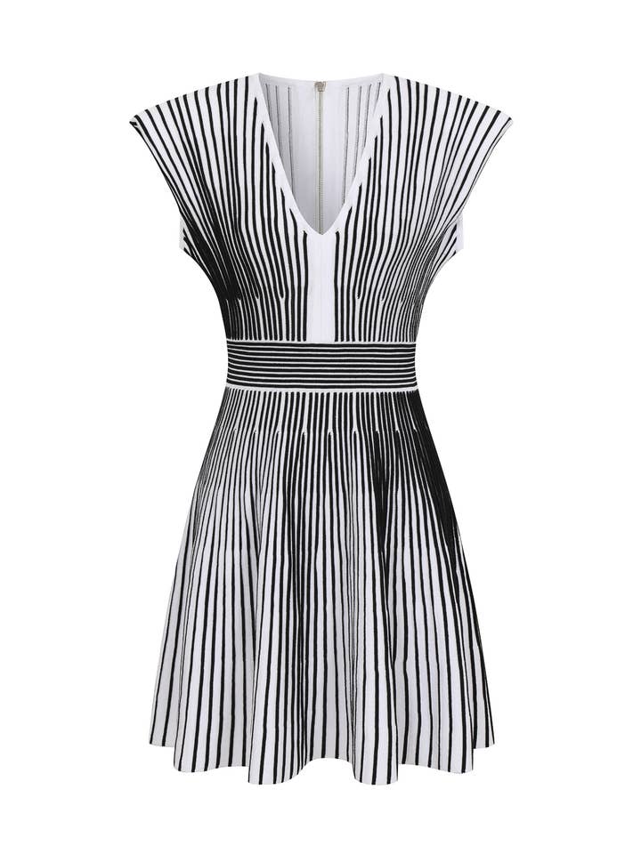 Two Tone Flared Knit Dress for wholesale by RIVIR