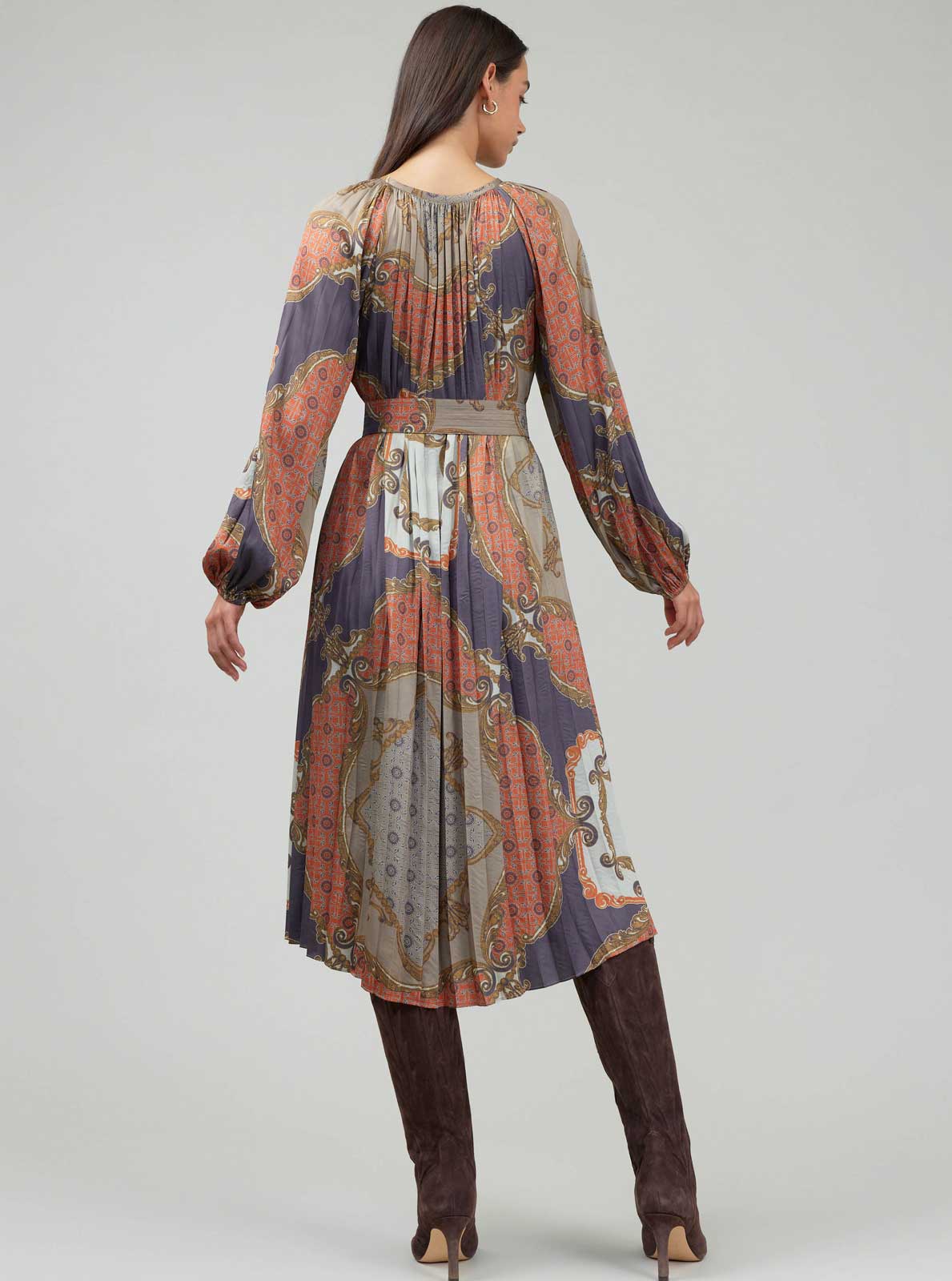 Current Air - Vente Robe – femme - Robe midi à foulard chaîne Héritage2