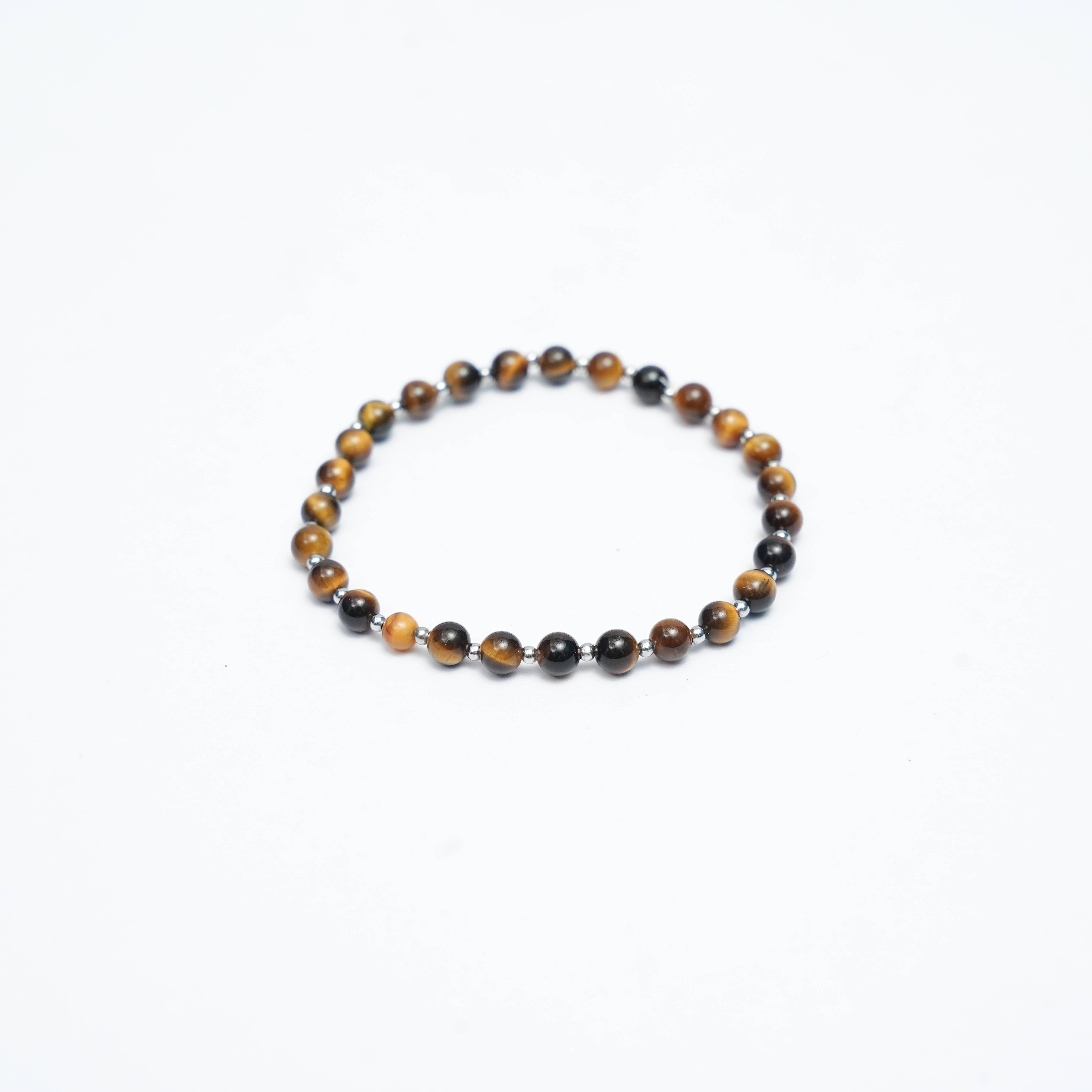 KLS Gems and Jewelry - Wholesale Beaded bracelet - Tiger's Eye bracelet with Stainless steel beads