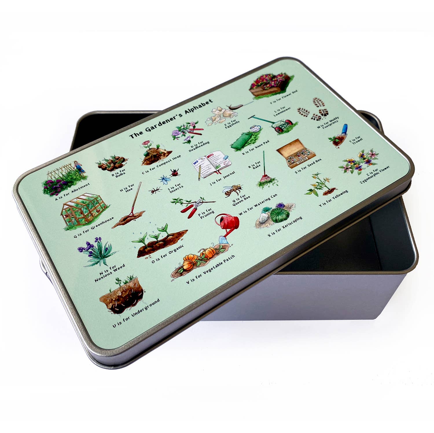 Yeti Cards & Gifts - Wholesale Decorative box - The Gardener's Alphabet Storage Tin7
