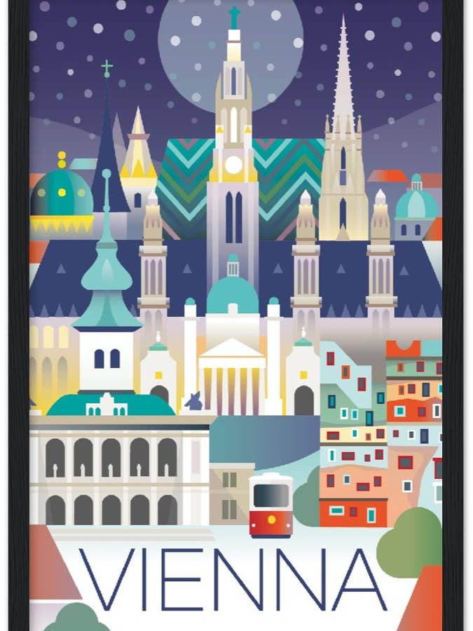 Wenen Premium Mat Papier Houten Ingelijste Poster voor wholesale door Max & Oscar