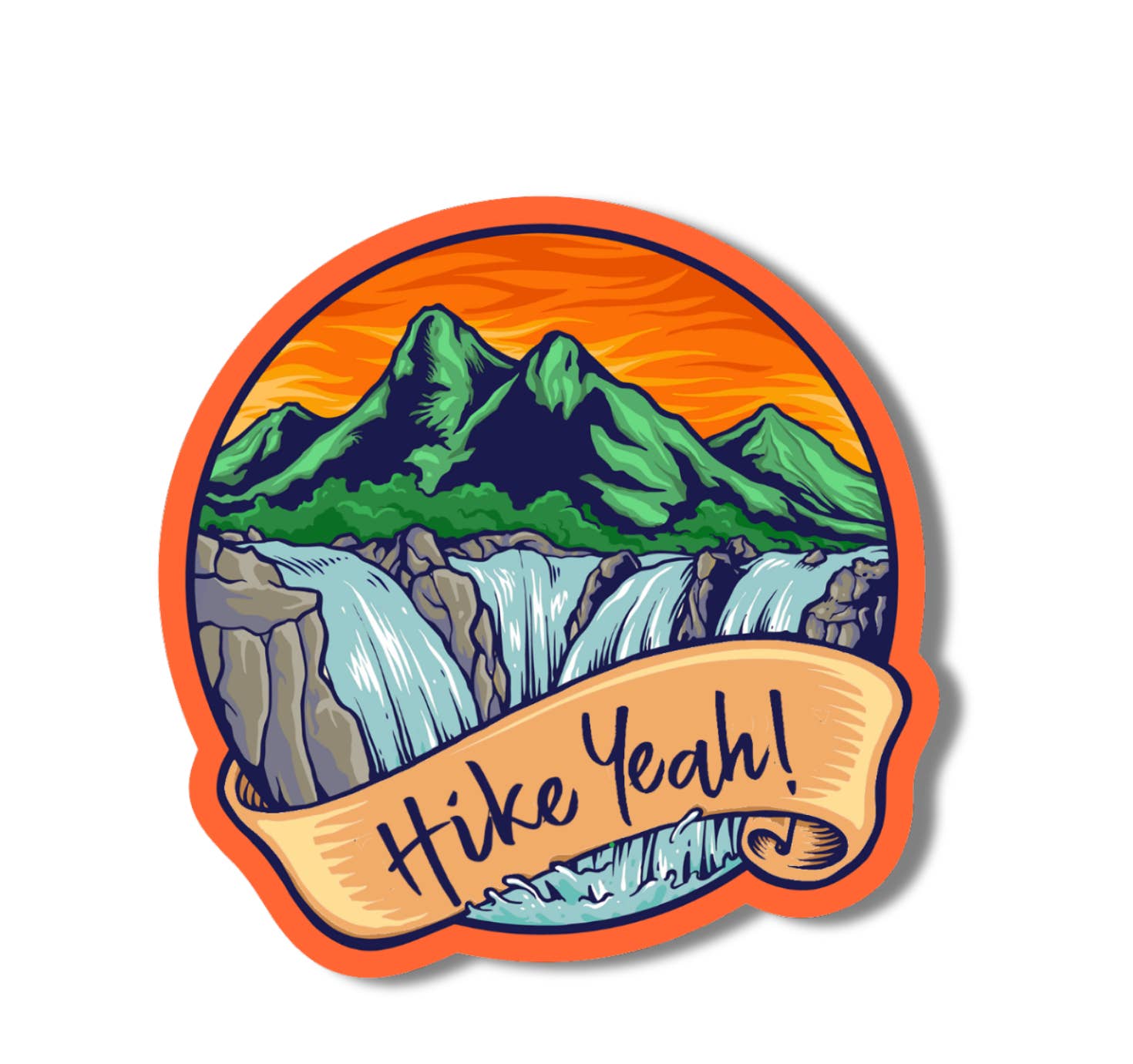 National Parks and Beyond - Wholesale Sticker - Hike Yeah! Round Diecut Vinyl Sticker
