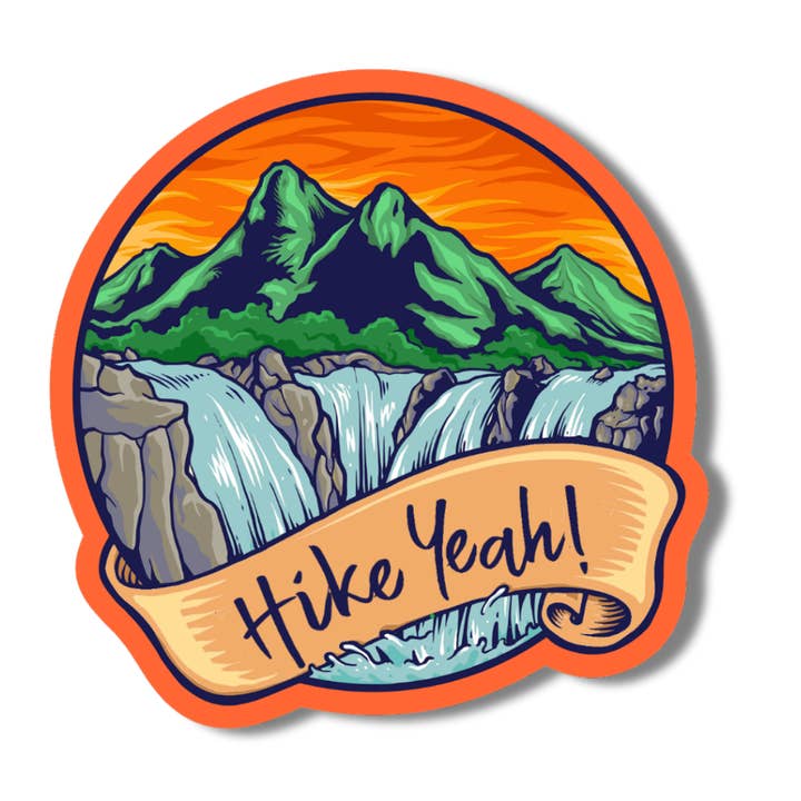 National Parks and Beyond - Wholesale Sticker - Hike Yeah! Round Diecut Vinyl Sticker0