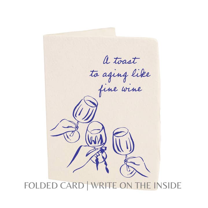 Paper Baristas - Wholesale Birthday Card - Toasting To A Fine Wine Birthday | Celebration Greeting Card