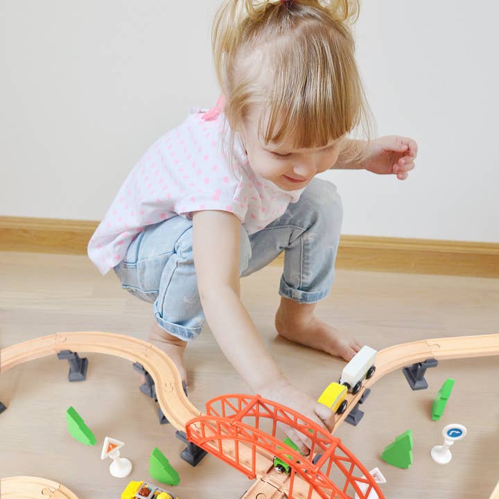 Leo & Friends - Wholesale Toy Set - Kids - Leo & Friends Railway Bridge Set, Wooden Toy7