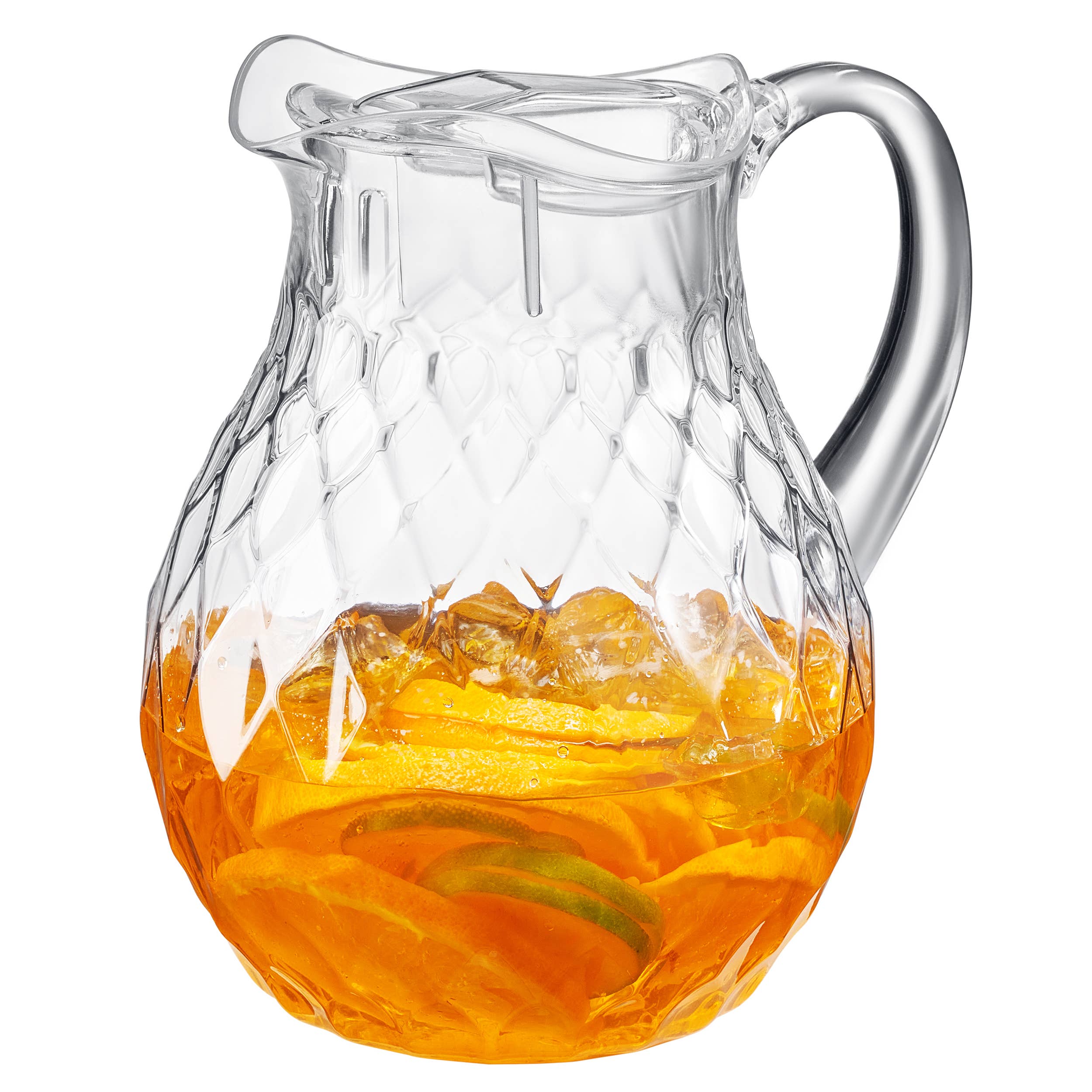 The Wine Savant /  Khen Glassware – wholesale Pitcher – Wavy Acrylic Pitcher with Lid, Clear Plastic Water Jug 750mL3