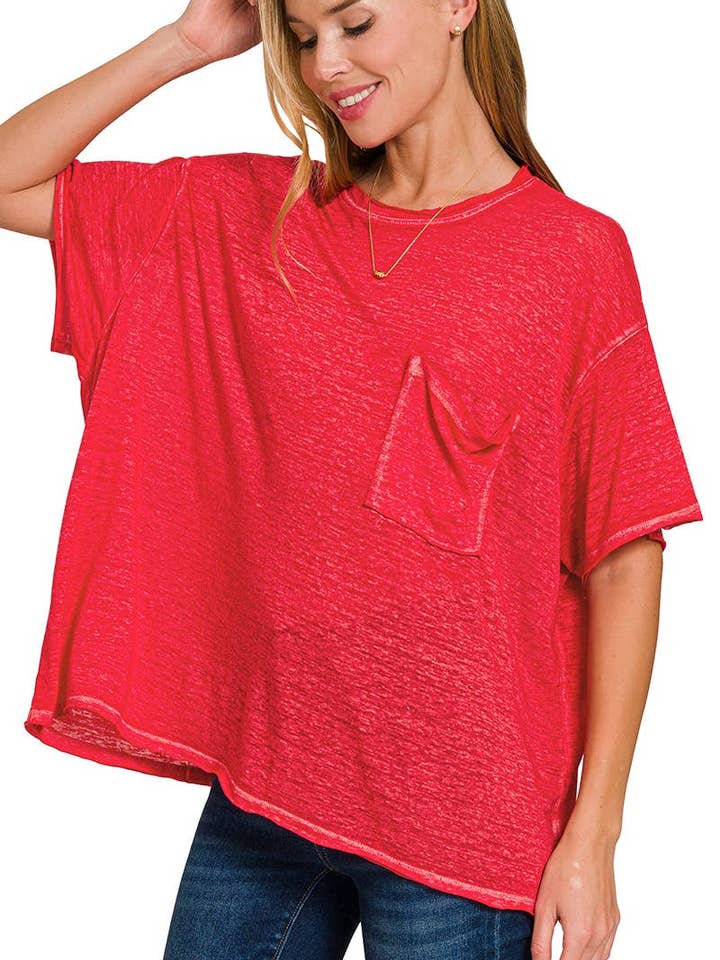 Oversized Melange Burnout Raw Edge Tee and other Purchase Wholesale burnout t shirt. Free Returns & Net 60 Terms on Faire trending on Faire.