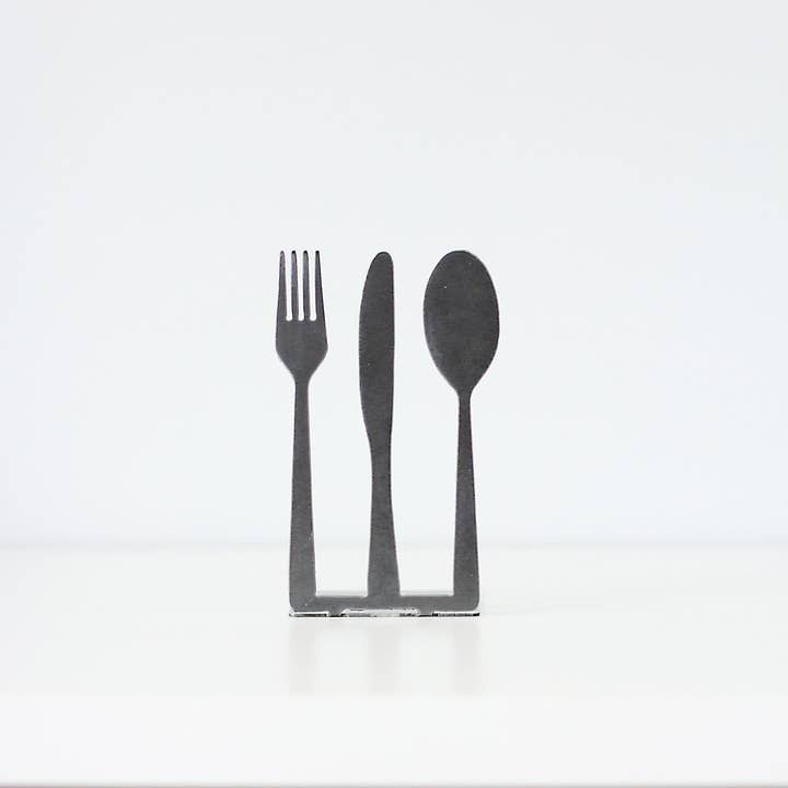 Highland Ridge | Handmade Home Decor - Wholesale Bookend - Fork Knife Spoon Kitchen Cookbook Bookend