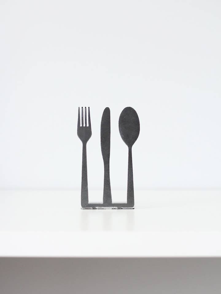 Fork Knife Spoon Kitchen Cookbook Bookend for wholesale by Highland Ridge | Handmade Home Decor