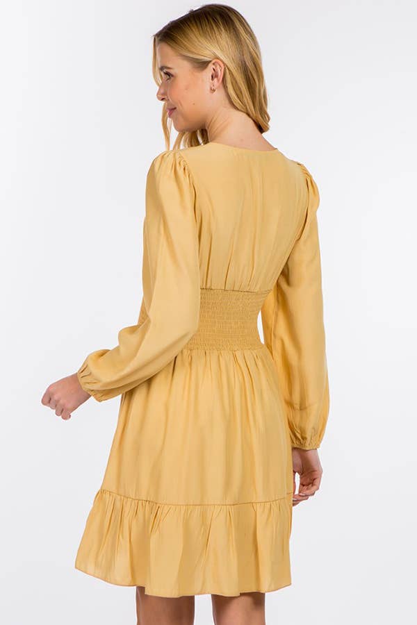 Hesperus - Wholesale Dress - Women's - Smocked Waist Square Neck Dress1