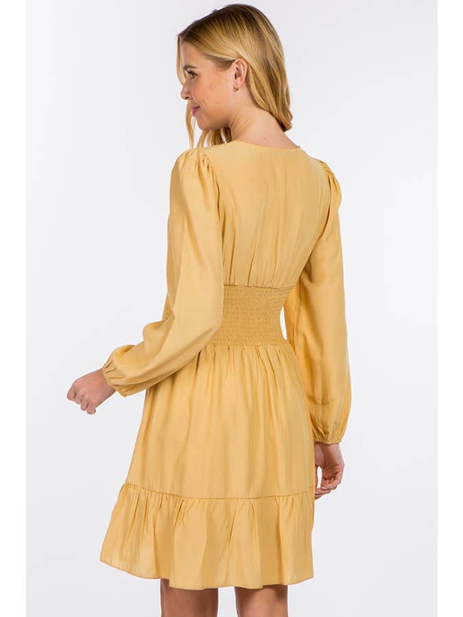 Hesperus - Wholesale Dress - Women's - Smocked Waist Square Neck Dress1