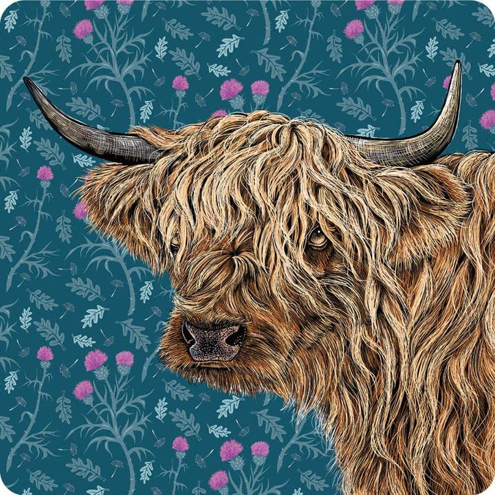 Eco-friendly Highland Cow Coaster for wholesale by Fox & Boo