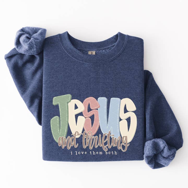 Jesus And Thrifting I Love Them Both DTF Transfer for wholesale by K and M Designs