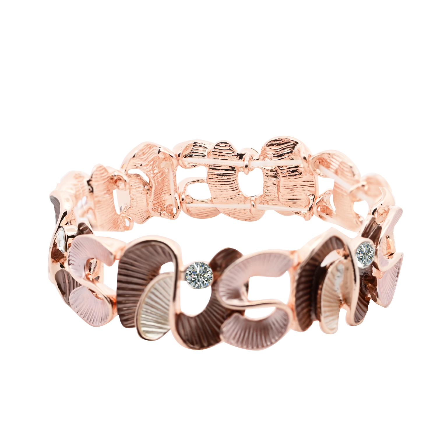 AMORINO SRL – Pulseira de punho por atacado – PULSEIRA ELÁSTICA ESMALTADA COM STRASS - SW2488A1693