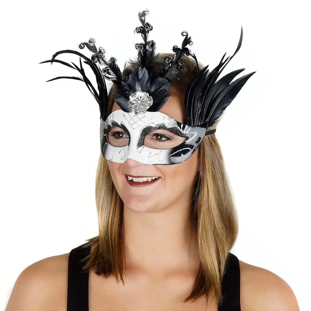 Zucker Feather Products - Wholesale Costume - Women's - Goose Feather Mask Black2