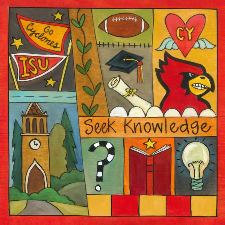 «Seek Knowledge» | Targa da parete ISU - 6x6 per la vendita all'ingrosso da parte di Sticks