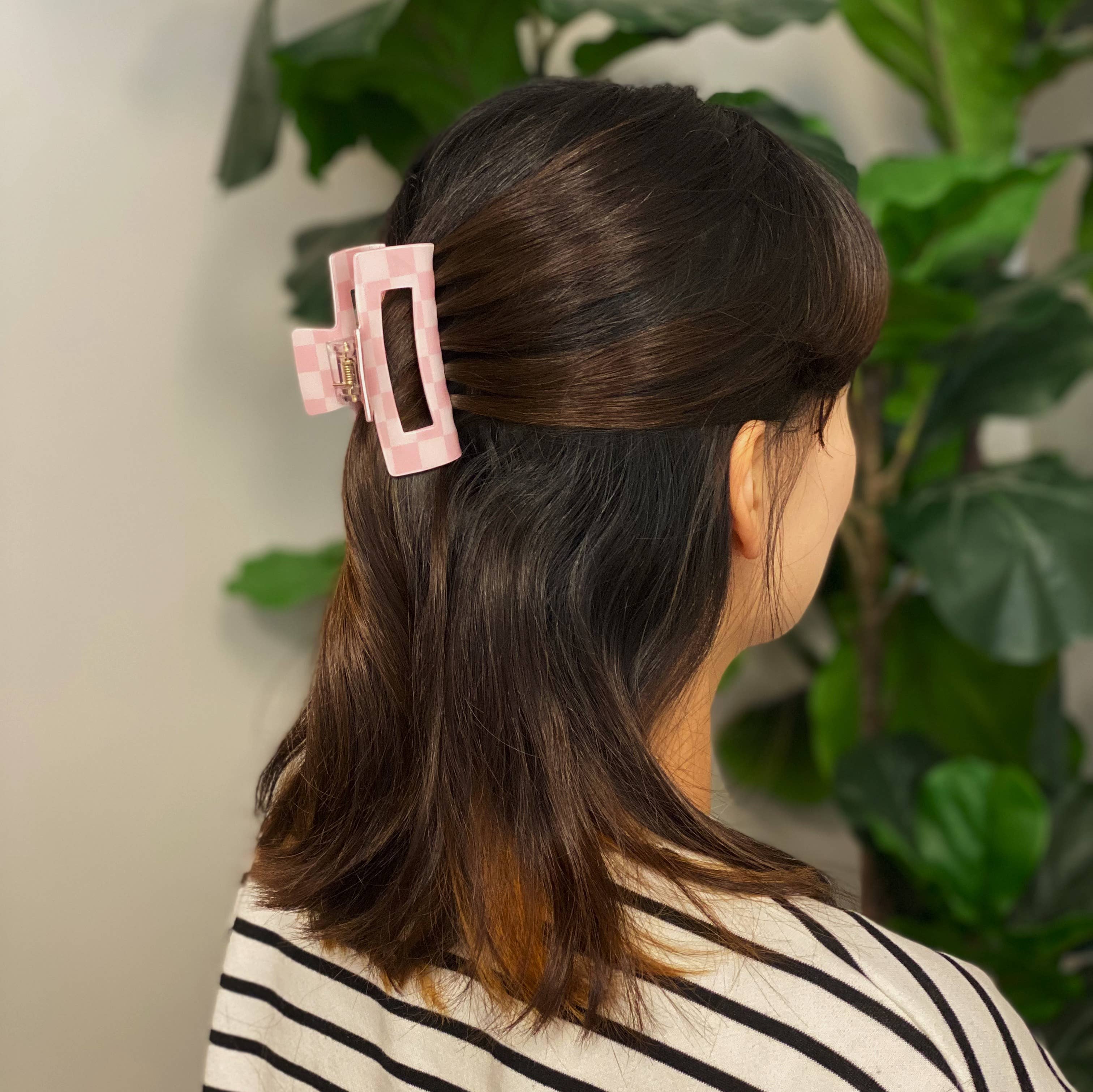 Ellison+Young - Vendita all'ingrosso Fermaglio per capelli - Donna - Pinza per capelli Checker Lovers a motivo scacchiera5