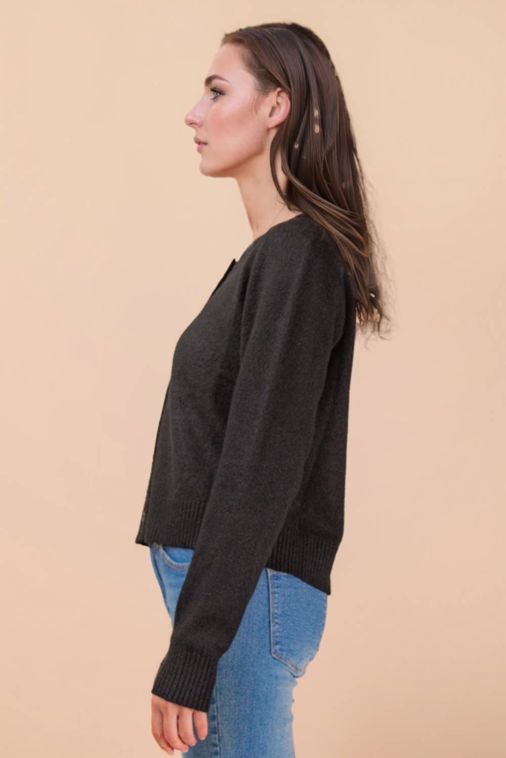 VERY J - Wholesale Cardigan - Women's - 12W3475N-Print & Solid Soft Knit Sweater Cardigan19