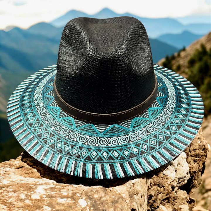 GMCE Global Trading, LLC - Wholesale Straw Hat - Unisex - Premium Detailed Hand-Painted Palm Straw Fedora Hat 8