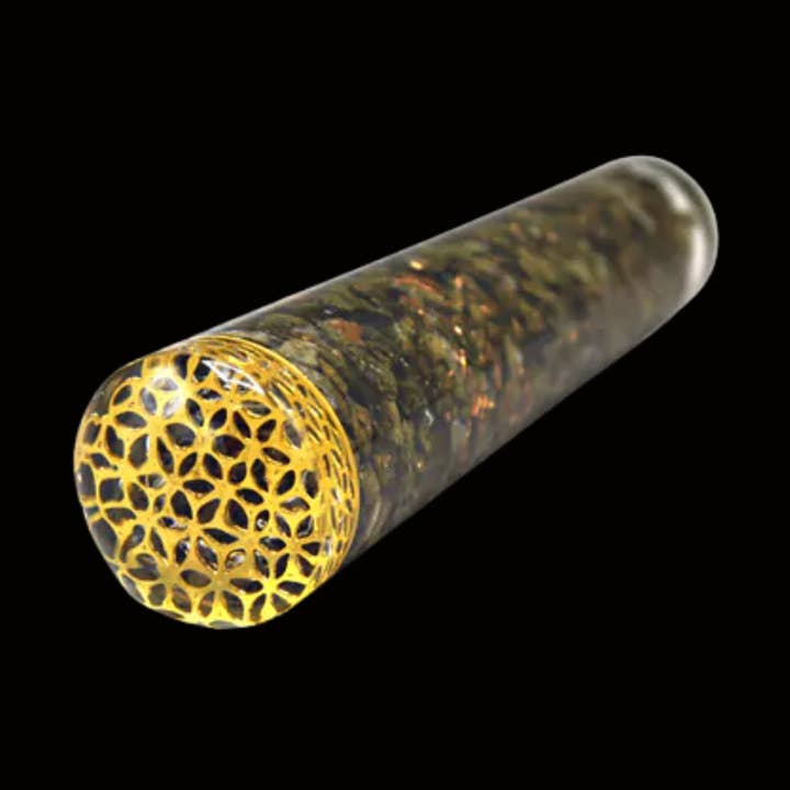 Orgone Smooth Massager Epidot with Flower of Life for wholesale by Green Tree