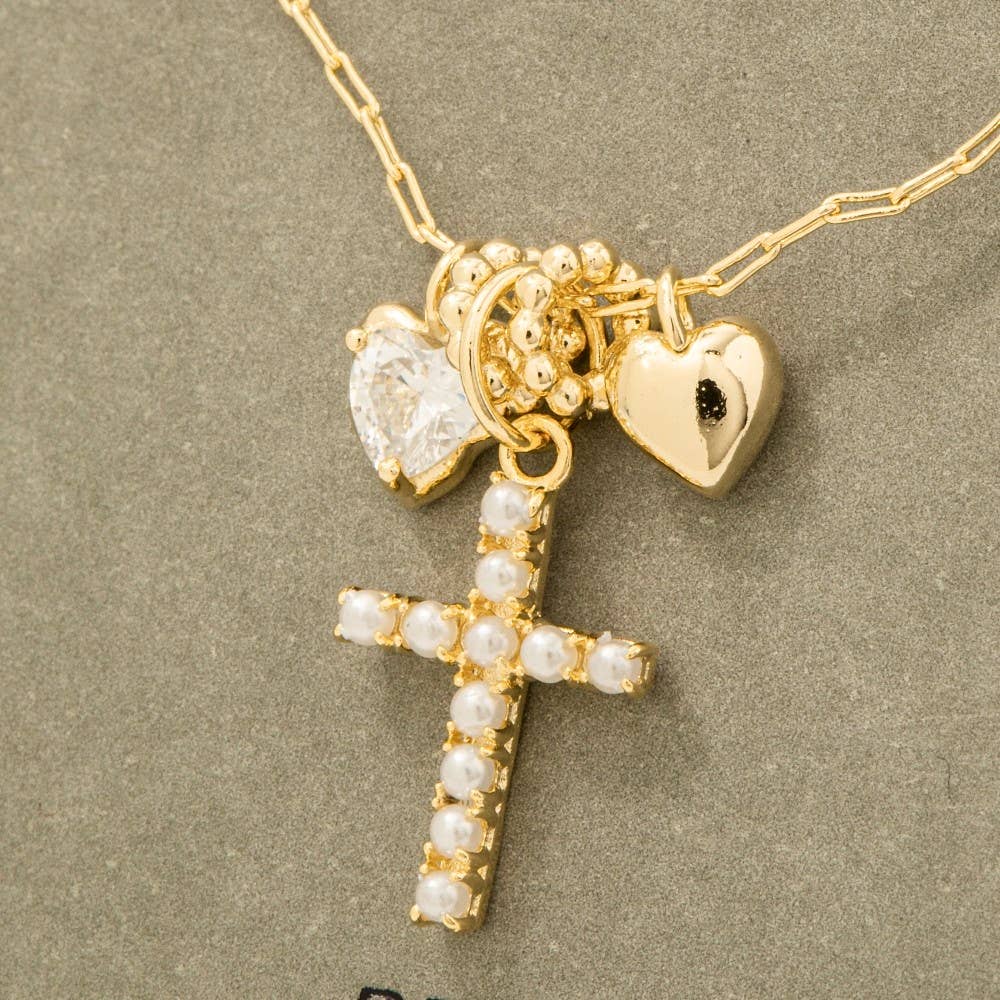 GDCRM Halskæde med hjerte- og korsvedhæng for engroshandel på Faire2